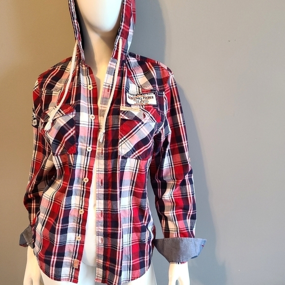 Rolling Paper Co Plaid Shacket size Small - Picture 3 of 11